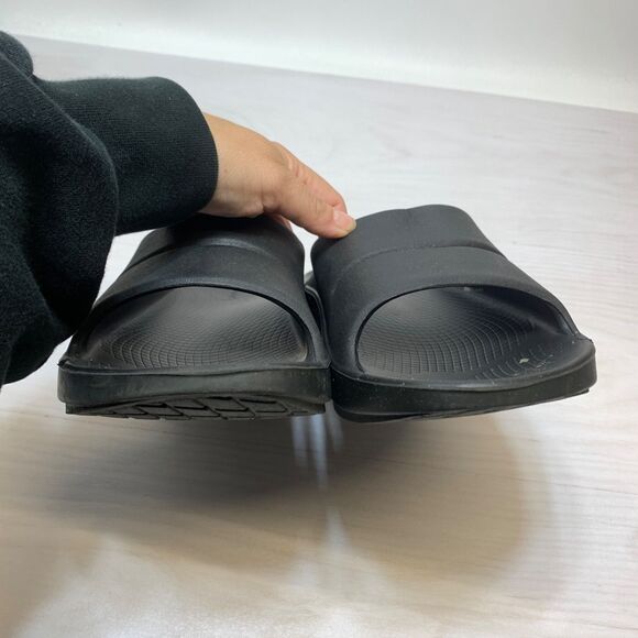 Oofos OOahh Mens 11 Womens 13 Sport Flex Slide Recovery Sandals Black Slides main image 6